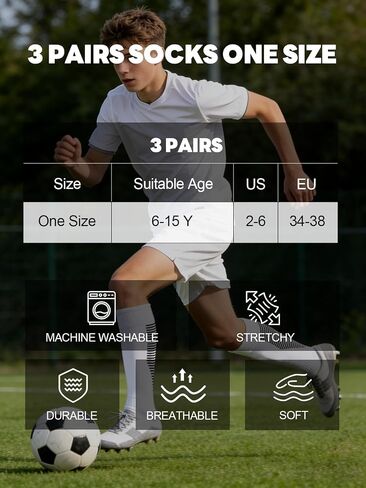 Soccer Socks Youth,Baseball Softball Football Knee High Socks Cushion Athletic Sock for Kids Boys Girls in Saudi Arabia