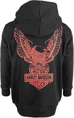 Harley-Davidson Little Boys' French Terry Toddler Zip-Up Hooded Sweatshirt Black in Kuwait