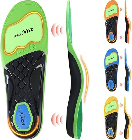 Ailaka Orthotic Insoles 4 Arch Heights Plantar Fasciitis Relief, PORON Shock Absorption TPU Arch Support Insert for Flat Feet, Work Boot Shoe Inserts for Men Women All-Day Comfort(YL,XL) in Saudi Arabia