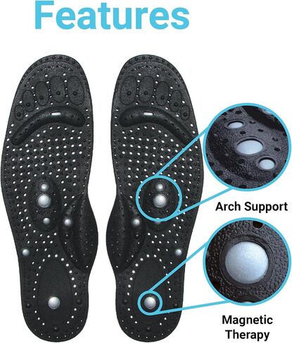 Daiwa Felicity Magnetic Insoles for Men & Women - Orthopedic Acupressure Insoles for Foot Health - Reflexology Massaging Shoe Inserts - Large - Relief for Peripheral Neuropathy & Arch Support in Saudi Arabia
