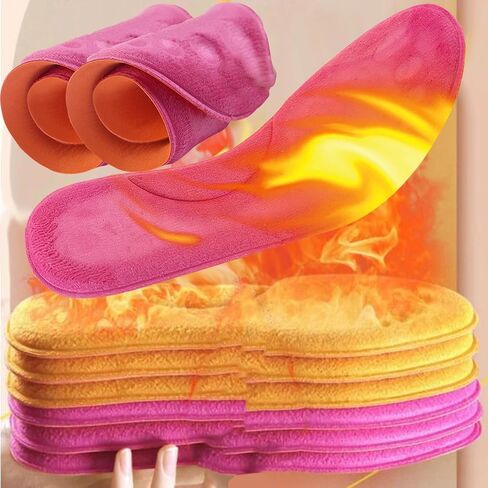 1pair Self-Heated Insoles Foot Thicken Insole Memory Foam Shoe Pads Winter Warm Men Women Sports Shoes Pads Accessories (Yellow,43-44) in Kuwait