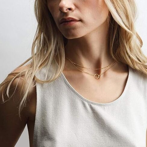 Elegant Chain Necklaces for Women – Layered Gold Choker with Arrow Bar Pendant, Adjustable Lobster Clasp Design in Kuwait