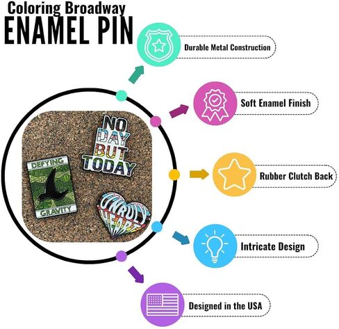 Musical No Day But Today Enamel PIN | 1 Individual Enamel PIN by Coloring Broadway | Inspired by Rent - Laser Cut - High Definition (1.25" x 1.15") in Kuwait