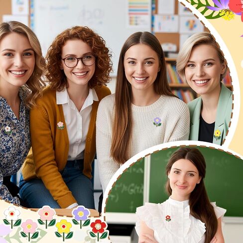 Kigeli 48/96 Pcs Teacher Appreciation Pin Gifts Bulk Enamel Flower Pins for Teacher Thanks for Helping Me Grow Gifts Bulk in Kuwait