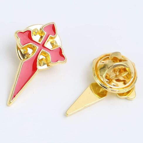50pcs of Gold Plated Red Catholic Saint James Crusader Crucifix Cross Brooches Lapel Pin in Saudi Arabia