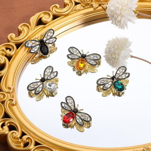 5 Pcs Colorful Rhinestone Crystal Bee Brooch Pin Bee Brooch Pin Vintage Honeybee Brooches Cute Animal Insect Lapel Pins for Dainty Dress Accessories Wedding Christmas Dating Birthday Jewelry Gift in Saudi Arabia