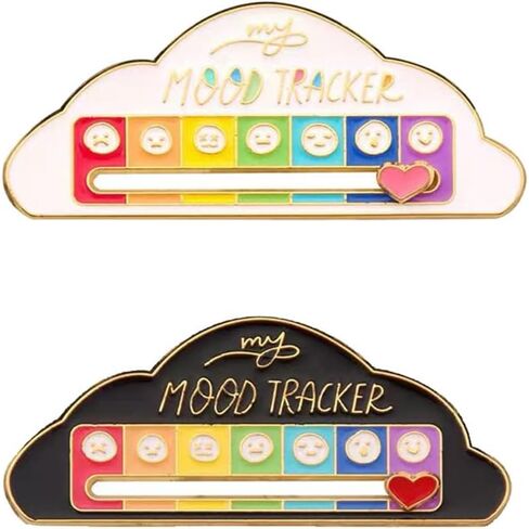 2Pcs Social Battery Slider Pin Interactive Enamel Mood Brooch Funny Emotional Design Aesthetic Accessory for Backpacks Jackets Bags Clothing in Saudi Arabia