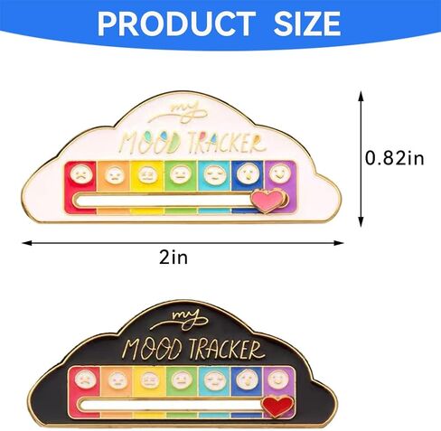 2Pcs Social Battery Slider Pin Interactive Enamel Mood Brooch Funny Emotional Design Aesthetic Accessory for Backpacks Jackets Bags Clothing in Saudi Arabia