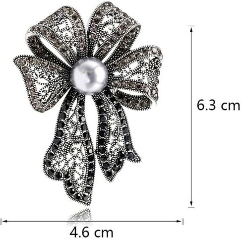 Vintage Rhinestone Pearl Bowknot Brooches For Women Clothing Coat Jewelry Party Accessries Gifts in Kuwait