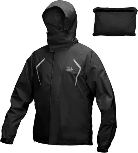 KEMIMOTO Men's Packable Cycling Rain Jacket Waterproof Windproof Running Raincoat Lightweight Rotatable Hood Jacket in Kuwait