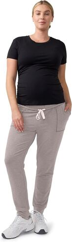 Ingrid & Isabel Maternity Jogger Pants – Everyday Knit Pregnancy Sweatpants with Over Belly Support Panel, Soft Stretch Pants in Kuwait
