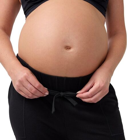 Ingrid & Isabel Maternity Jogger Pants – Everyday Knit Pregnancy Sweatpants with Over Belly Support Panel, Soft Stretch Pants in Kuwait