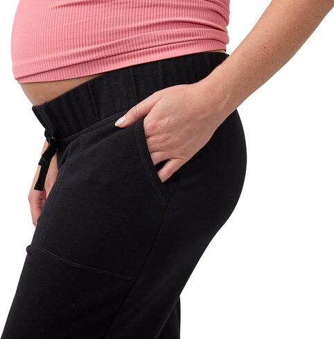 Ingrid & Isabel Maternity Jogger Pants – Everyday Knit Pregnancy Sweatpants with Over Belly Support Panel, Soft Stretch Pants in Kuwait