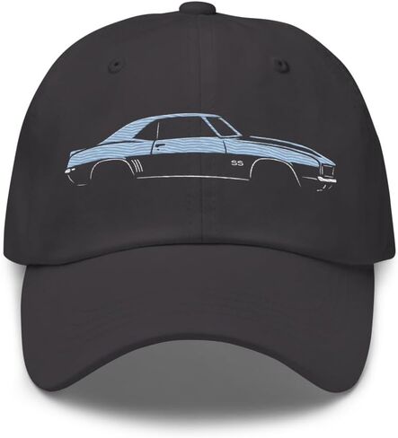 قبعة داد 1969 Camaro SS Dad باللون الأزرق الجليدي - قبعة مطرزة كلاسيكية لسيارة العضلات in Kuwait