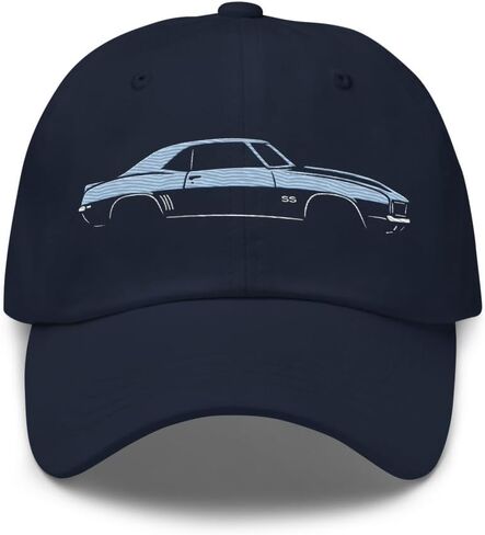 قبعة داد 1969 Camaro SS Dad باللون الأزرق الجليدي - قبعة مطرزة كلاسيكية لسيارة العضلات in Kuwait