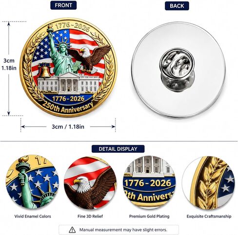 250th Anniversary Patriotic Keychain Bundle, Includes 4 Commemorative USA Keychains, Patriotic Bandana & Lapel Pin, July 4th & Veterans Day Souvenir Gifts in Kuwait