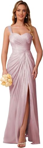 Clostudio Bridesmaid Dress Long Pleated Chiffon Evening Gowns for Women in Kuwait