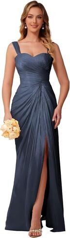 Clostudio Bridesmaid Dress Long Pleated Chiffon Evening Gowns for Women in Kuwait