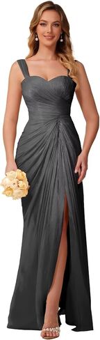 Clostudio Bridesmaid Dress Long Pleated Chiffon Evening Gowns for Women in Kuwait