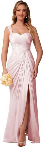 Clostudio Bridesmaid Dress Long Pleated Chiffon Evening Gowns for Women in Kuwait