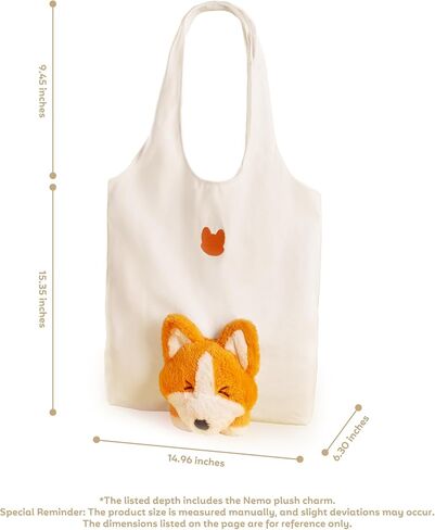 Party Animals Nemo Canvas Tote Bag, Large Tote Bag with Cute Plush Nemo Design, Casual Open Top Shoulder Bag for Daliy Use | Cute plush design in Saudi Arabia