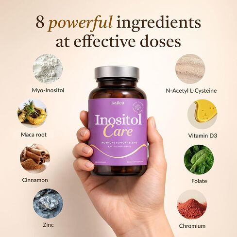 kailea 8-in-1 Inositol Complex for Women - Myo-Inositol, NAC, Maca Root, Folate & Chromium | Supports Hormone Balance & Healthy Metabolism | 120 Capsules in Kuwait
