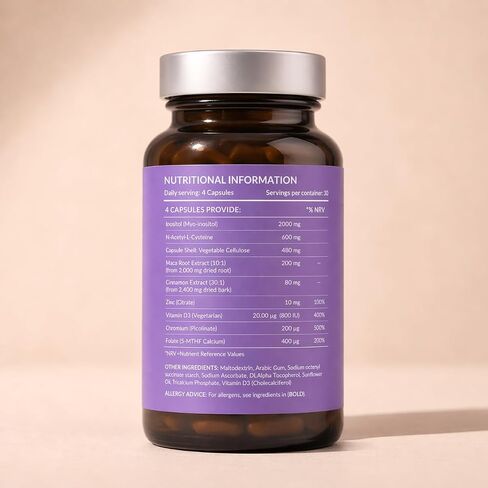 kailea 8-in-1 Inositol Complex for Women - Myo-Inositol, NAC, Maca Root, Folate & Chromium | Supports Hormone Balance & Healthy Metabolism | 120 Capsules in Kuwait