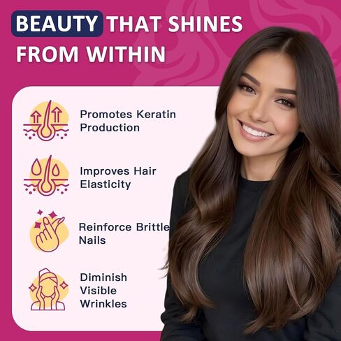 ZEBORA Biotin Gummies with Hyaluronic Acid, Keratin and Collagen – Extra Strength Hair Skin and Nails Vitamins for Women - Hair Growth Women and Men - 90 Blueberry Gummies in Kuwait