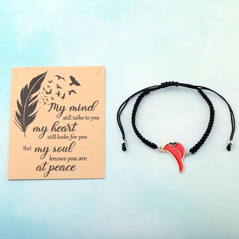 PLITI Sympathy Gift In Memory of Loved One Gift Cardinal Lover Gifts My Mind Still Talks To You Cardinal Bracelet For Family in Saudi Arabia