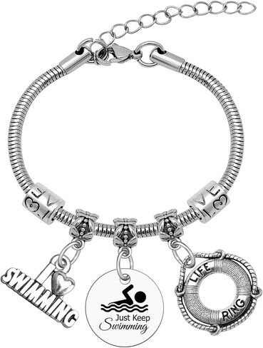 Mwphuy Swimming Gifts Bracelets for Women Swim Lover Gifts Swimming Team Gift Jewelry Bangle Bracelet Inspirational Gift for Women Friends Sister Christmas Graduation in Kuwait