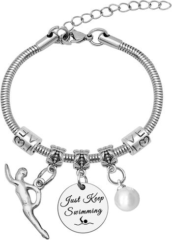 Mwphuy Swimming Gifts Bracelets for Women Swim Lover Gifts Swimming Team Gift Jewelry Bangle Bracelet Inspirational Gift for Women Friends Sister Christmas Graduation in Kuwait