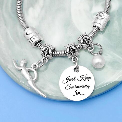 Mwphuy Swimming Gifts Bracelets for Women Swim Lover Gifts Swimming Team Gift Jewelry Bangle Bracelet Inspirational Gift for Women Friends Sister Christmas Graduation in Kuwait