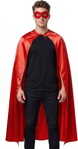 Adult Super Hero Cape and Mask, Halloween Costume Adult Cape Superhero Party Cape, Birthday Dress Up Party Gift in Kuwait