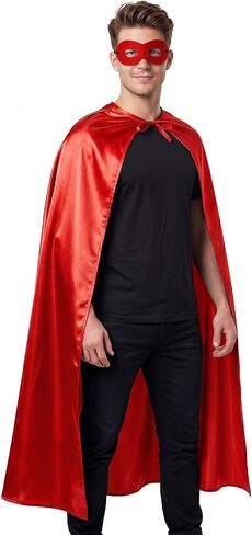 Adult Super Hero Cape and Mask, Halloween Costume Adult Cape Superhero Party Cape, Birthday Dress Up Party Gift in Kuwait