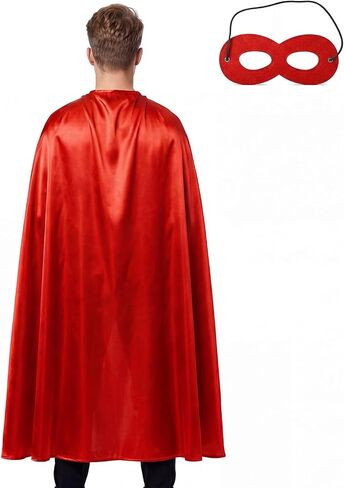 Adult Super Hero Cape and Mask, Halloween Costume Adult Cape Superhero Party Cape, Birthday Dress Up Party Gift in Kuwait
