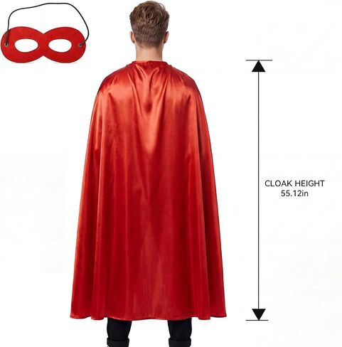 Adult Super Hero Cape and Mask, Halloween Costume Adult Cape Superhero Party Cape, Birthday Dress Up Party Gift in Kuwait
