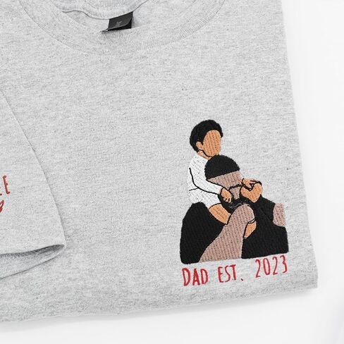 Custom Embroidered Dad Shirt – Personalized with Photo Gift for New Dad, First Father’s Day, or Birthday in Saudi Arabia