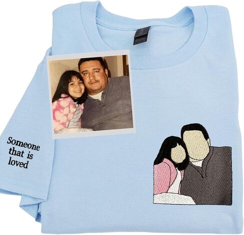 Custom Embroidered Dad Shirt – Personalized with Photo Gift for New Dad, First Father’s Day, or Birthday in Saudi Arabia