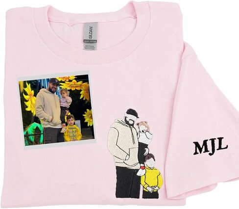 Custom Embroidered Dad Shirt – Personalized with Photo Gift for New Dad, First Father’s Day, or Birthday in Saudi Arabia