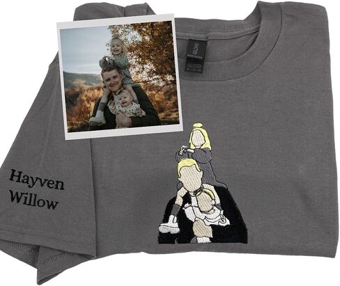 Custom Embroidered Dad Shirt – Personalized with Photo Gift for New Dad, First Father’s Day, or Birthday in Saudi Arabia