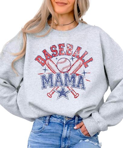 Olive Loves Apple Baseball Mama Sweatshirt for Women – Vintage Game Day Baseball Mom Pullover in Kuwait