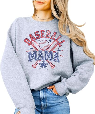 Olive Loves Apple Baseball Mama Sweatshirt for Women – Vintage Game Day Baseball Mom Pullover in Kuwait