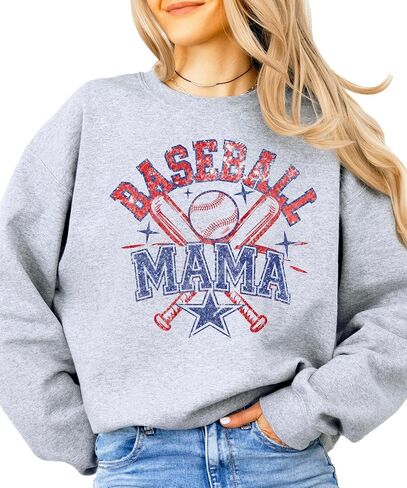 Olive Loves Apple Baseball Mama Sweatshirt for Women – Vintage Game Day Baseball Mom Pullover in Kuwait
