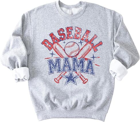 Olive Loves Apple Baseball Mama Sweatshirt for Women – Vintage Game Day Baseball Mom Pullover in Kuwait