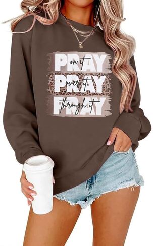 SFHFY Christian Sweatshirt Women: Jesus Sweatshirts Religious Faith Shirt Inspirational Bible Verse Pullover Tops in Saudi Arabia