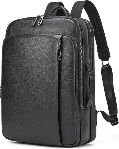 Laptop Leather Travel Backpack For Men Carry On Back Pack For Business Work computer Backpacks Fit 15.6" Laptop in Saudi Arabia