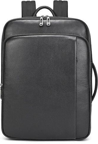 Laptop Leather Travel Backpack For Men Carry On Back Pack For Business Work computer Backpacks Fit 15.6" Laptop in Saudi Arabia