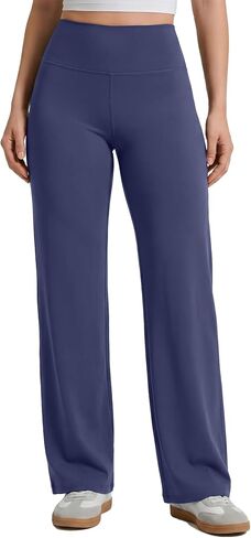 Straight Wide Leg Yoga Pants for Women High Waist Loose Stretch Athletic Work Pants Casual Lounge in Saudi Arabia