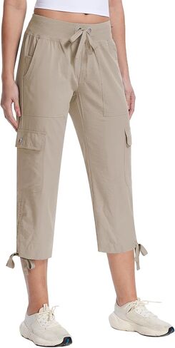 Pdbokew Women's Capri Pants with 6 Pockets Cargo Hiking Pants Lightweight Summer Casual Capris for Outdoor Travel in Saudi Arabia
