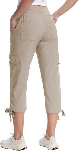 Pdbokew Women's Capri Pants with 6 Pockets Cargo Hiking Pants Lightweight Summer Casual Capris for Outdoor Travel in Saudi Arabia